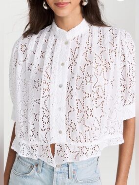 Alix of Bohemia white cropped top